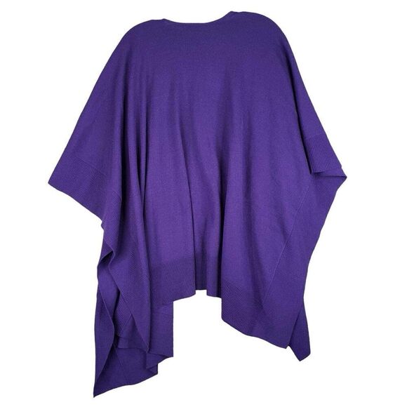 Chicos Sweater Women's Size One Size Cardigan Open Front Purple 3/4 Sleeve - Picture 3 of 7